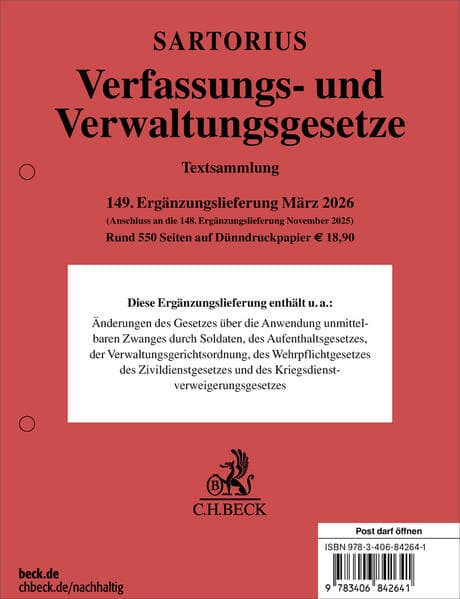 Verfassungs- und Verwaltungsgesetze 149. Ergänzungslieferung
